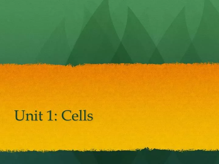 unit 1 cells