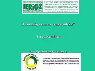 transmisja cen na rynku mleka