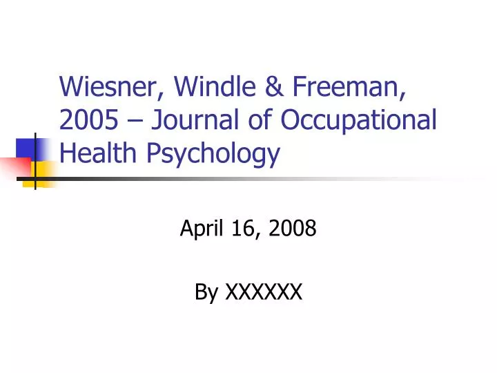 wiesner windle freeman 2005 journal of occupational health psychology