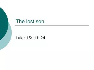 The lost son