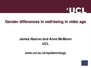 Gender differences in well-being in older age