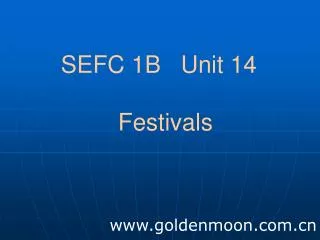 sefc 1b unit 14 festivals