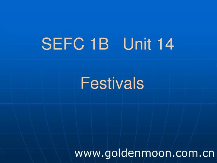 sefc 1b unit 14 festivals