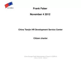 Frank Faber November 4 2012