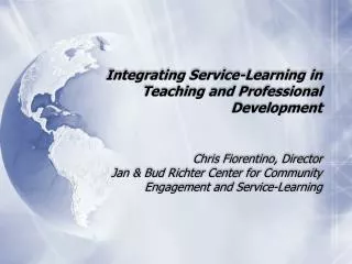 Integrating Service-Learning in Teaching and Professional Development