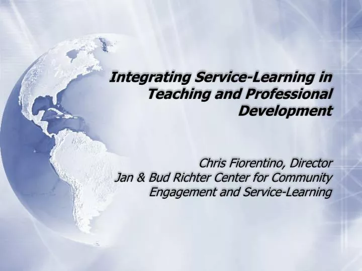 integrating service learning in teaching and professional development