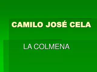 camilo jos cela