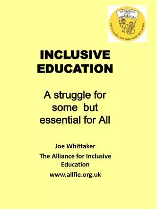 Joe Whittaker The Alliance for Inclusive Education allfie.uk