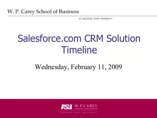 Salesforce CRM Solution Timeline