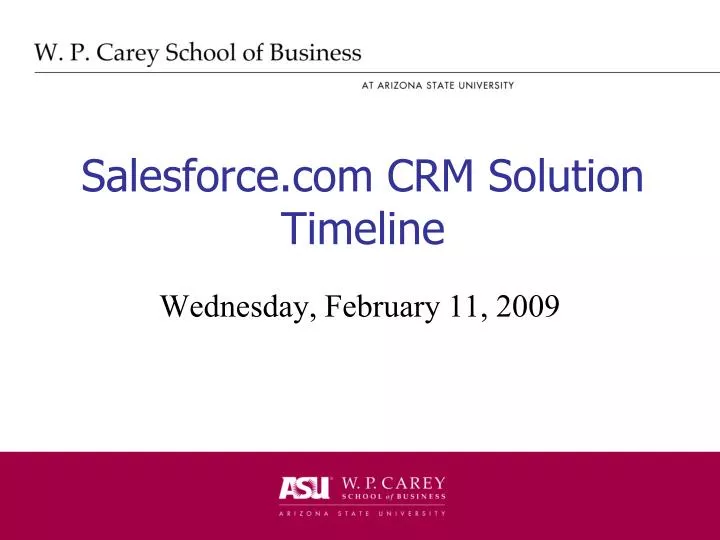 salesforce com crm solution timeline