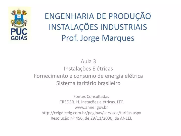 engenharia de produ o instala es industriais prof jorge marques