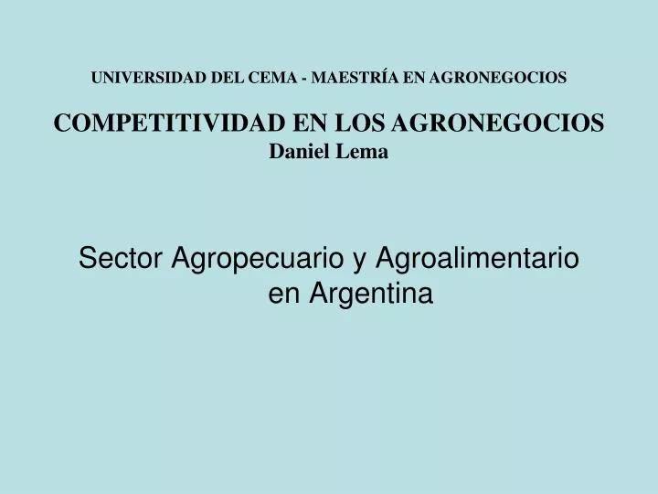 sector agropecuario y agroalimentario en argentina