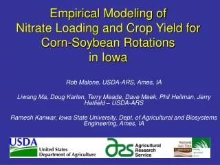 Empirical Modeling of Nitrate Loading and Crop Yield for Corn-Soybean Rotations in Iowa