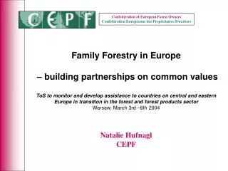 Family Forestry in Europe – building partnerships on common values