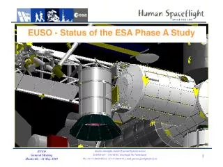 EUSO - Status of the ESA Phase A Study