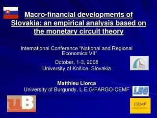 International Conference “National and Regional Economics VII” October, 1-3, 2008