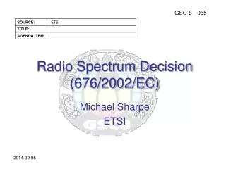Radio Spectrum Decision (676/2002/EC)