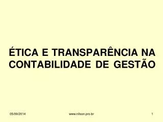 tica e transpar ncia na contabilidade de gest o