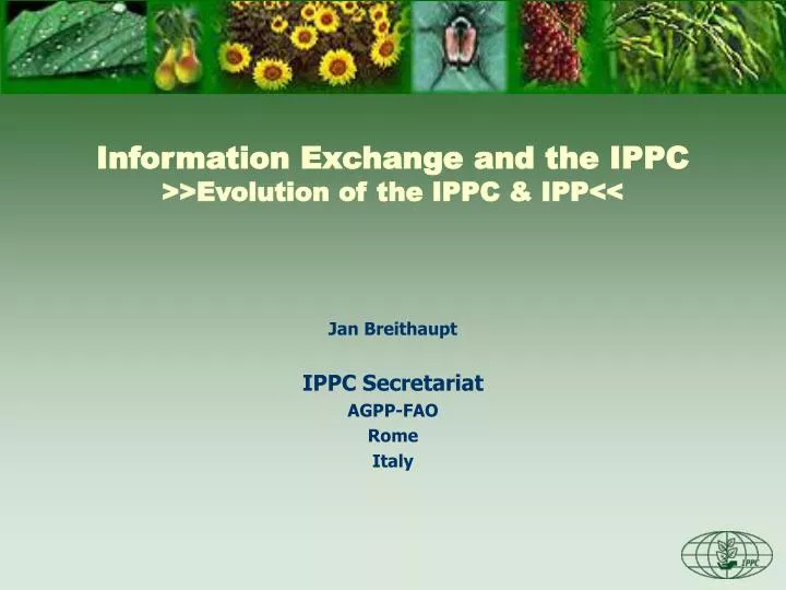 information exchange and the ippc evolution of the ippc ipp