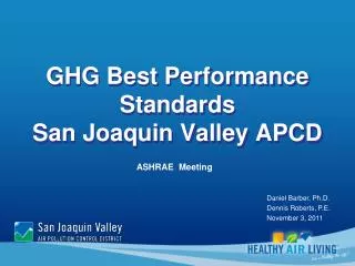 GHG Best Performance Standards San Joaquin Valley APCD
