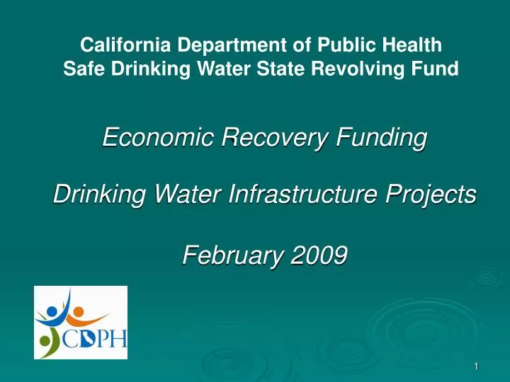 economic recovery funding drinking water infrastructure projects february 2009