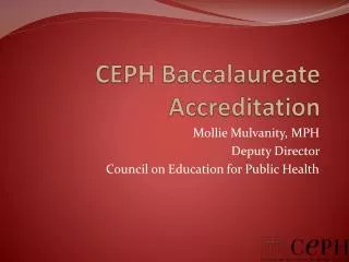 CEPH Baccalaureate Accreditation