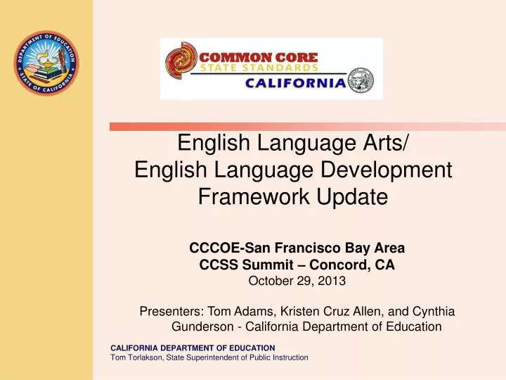 english language arts english language development framework update
