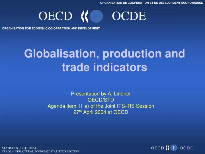 globalisation production and trade indicators