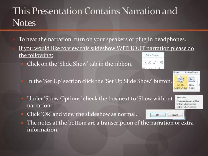 this presentation contains narration and notes