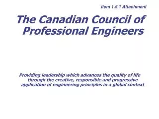 The Canadian Council of Professional Engineers