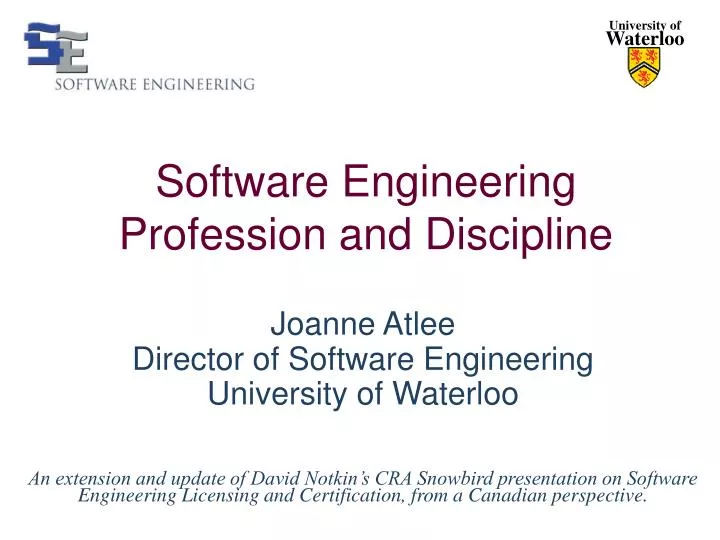 software engineering profession and discipline