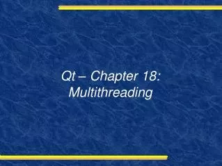 qt chapter 18 multithreading
