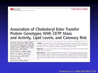 Thompson A, et al. JAMA 2008;299:2777-88