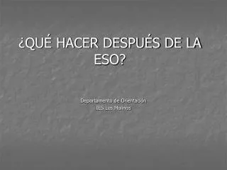 qu hacer despu s de la eso