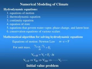 Numerical Modeling of Climate