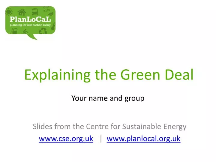 explaining the green deal