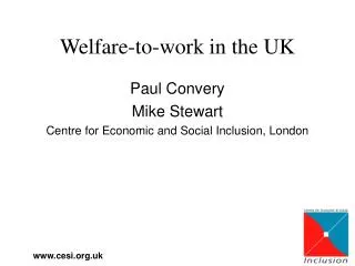 Welfare-to-work in the UK