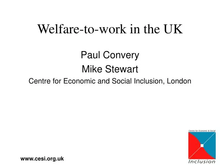 welfare to work in the uk