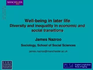 Well-being in later life Diversity and inequality in economic and social transitions