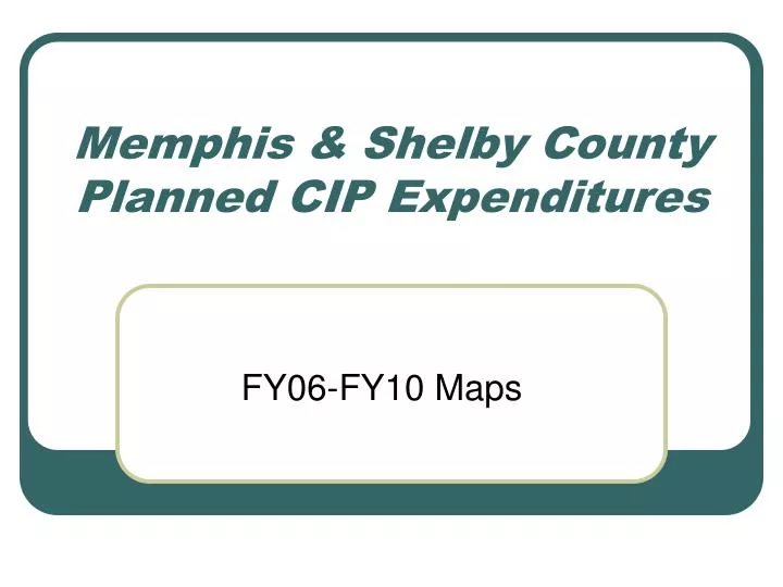 memphis shelby county planned cip expenditures