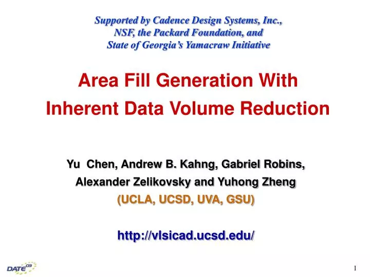 area fill generation with inherent data volume reduction