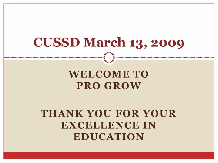cussd march 13 2009