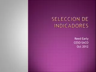 selecci n de indicadores