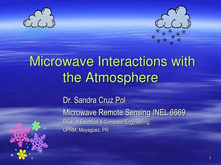 microwave interactions with the atmosphere