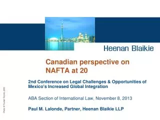 Canadian perspective on NAFTA at 20