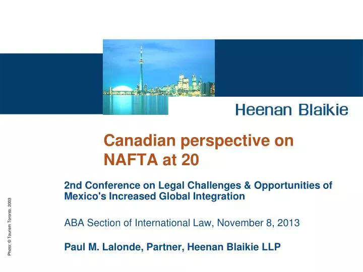 canadian perspective on nafta at 20
