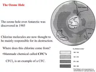 The ozone hole over Antarctic was discovered in 1985