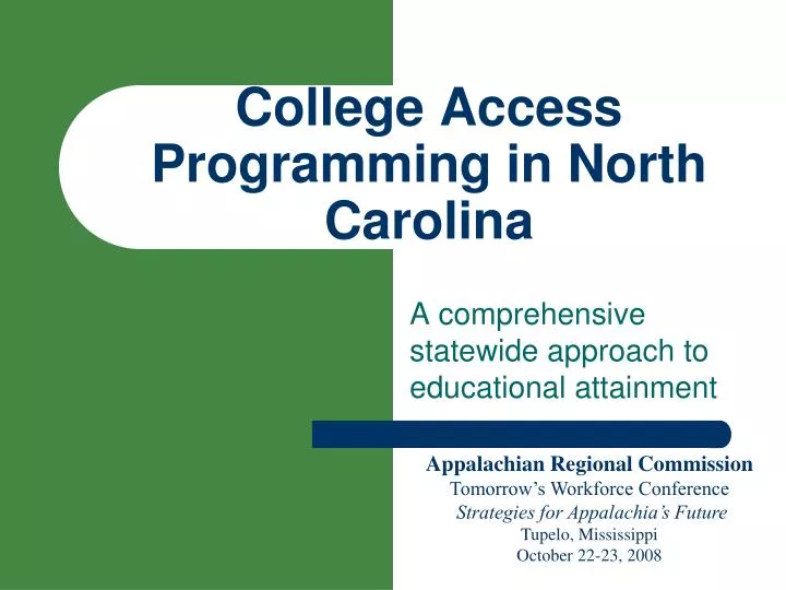 college access programming in north carolina