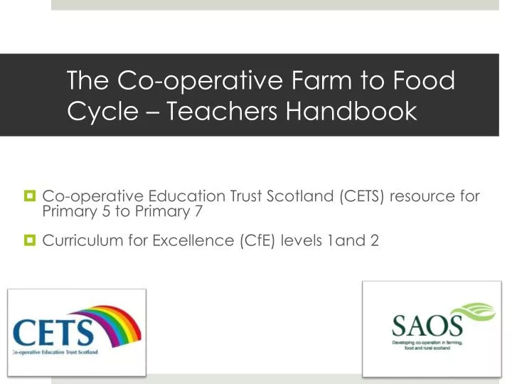 the co operative farm to food cycle teachers handbook