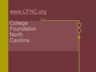 CFNC College Foundation North Carolina